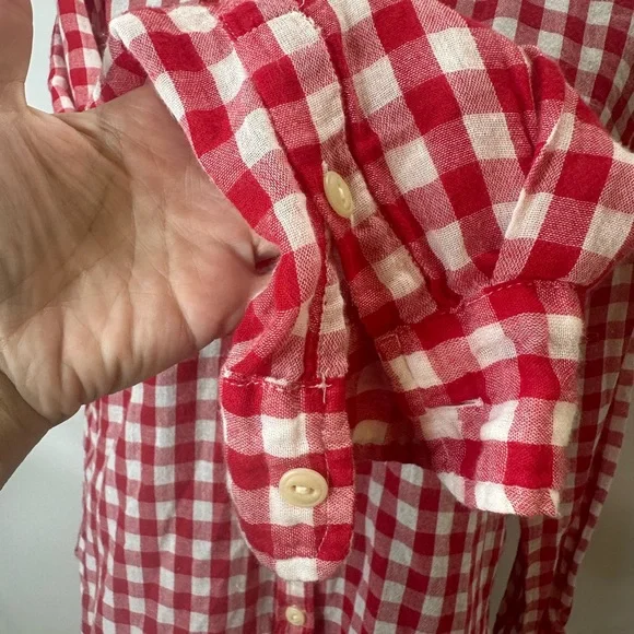 Ralph Lauren Denim and Supply Red/White Gingham long sleeve 💯 cotton Size L - Picture 5 of 13
